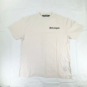 Palm Angels Classic Logo T-Shirt Off-White Cream XXL PMAA070F22JER002 Mens